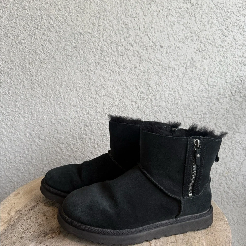 UGG mini short ankle Black Suede Winter Boots